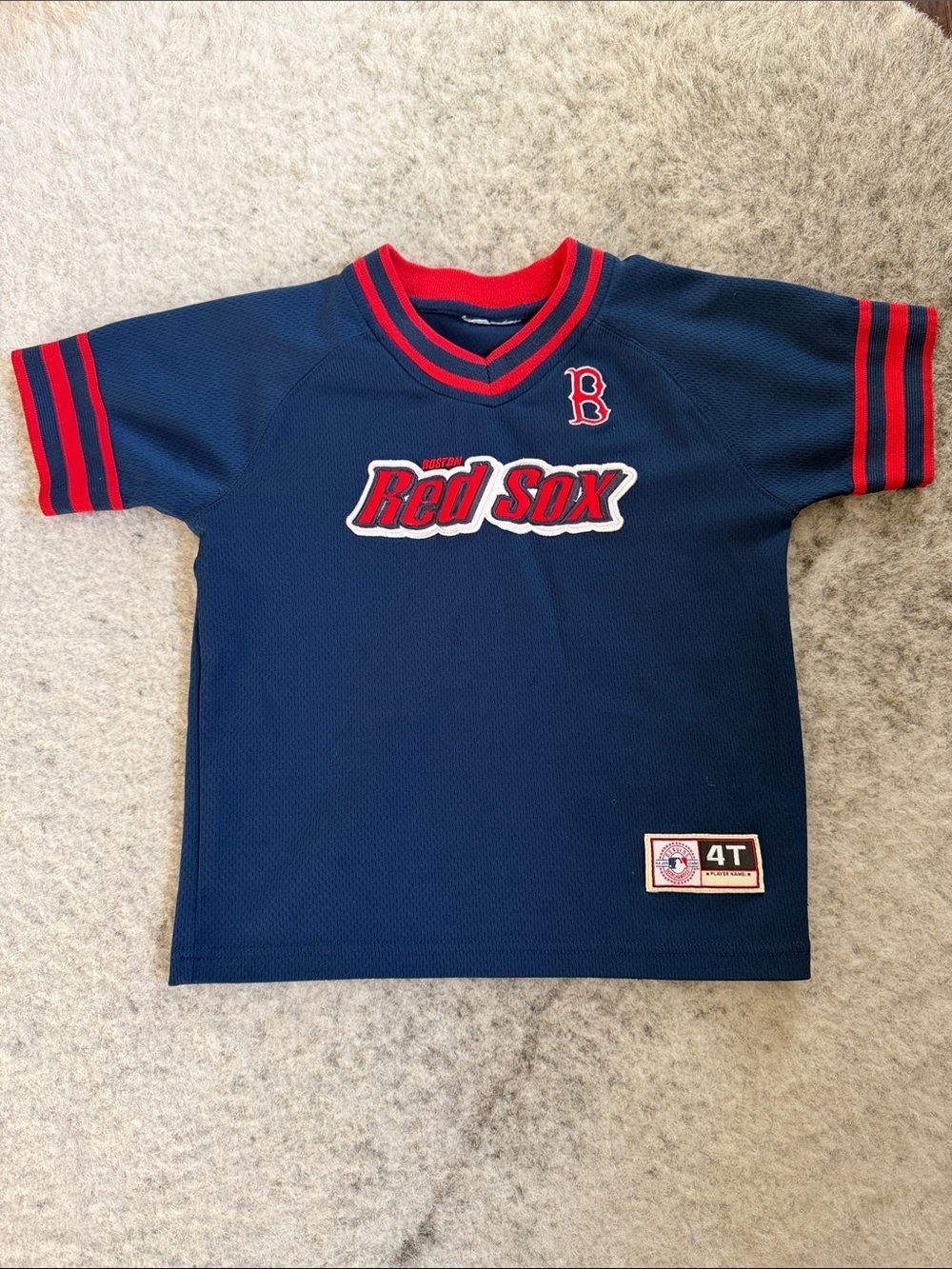Boston Red Sox Kids Navy & Red Jersey Tee